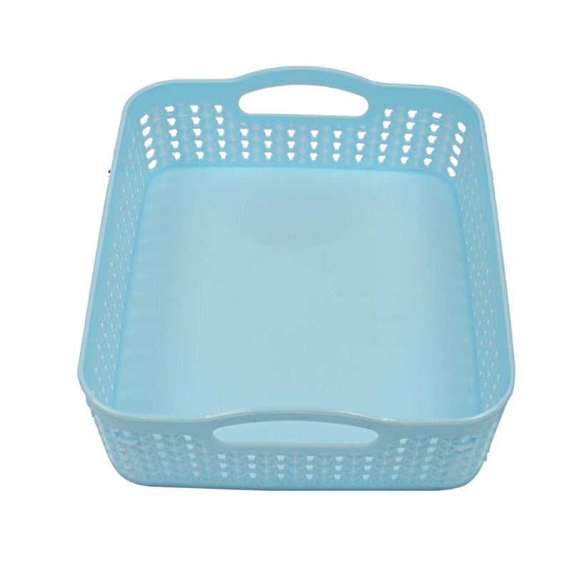 Kuber Industries Kuber Industries Plastic 2 Pieces Multipurpose Storage Basket Set (Green & Blue)-CTLTC15051 - Image 5