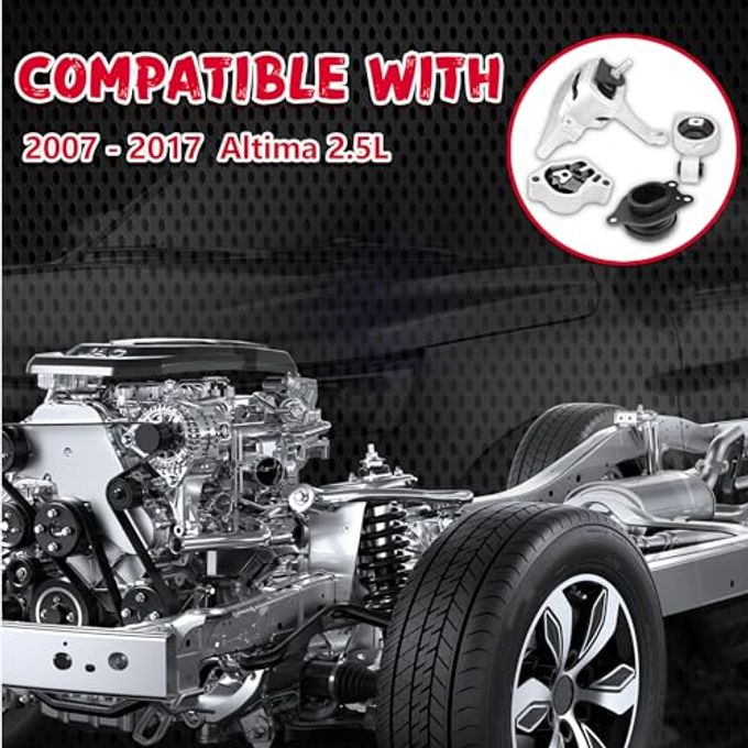 QRYIPPDM Engine Motor Mount Kit Compatible with 2007-2017 Altima 2.5L 4-Piece Set Replace OE A4339 A4340 A4350 A4353 11210-JA000 11220-JA000 11350-JA00A 11360-JA000 - Image 3