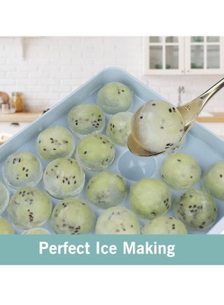 Ice Cube Trays For Freezer, Consisting of 33 Storage Compartments, Ice Ball Maker Mold Mini circle Round Ice Cube Mold with Lid for Cocktail Whiskey Tea Coffee,Chilling Drinks Coffee Juice - view 3
