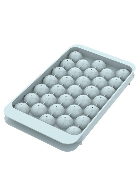Ice Cube Trays For Freezer, Consisting of 33 Storage Compartments, Ice Ball Maker Mold Mini circle Round Ice Cube Mold with Lid for Cocktail Whiskey Tea Coffee,Chilling Drinks Coffee Juice