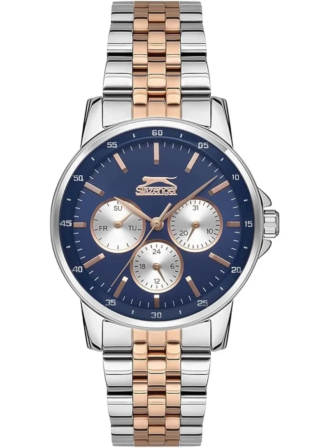 سلازنجر Women's Quartz Movement Watch, Multi Function Display and Metal Strap - SL.9.6568.4.01, Silver