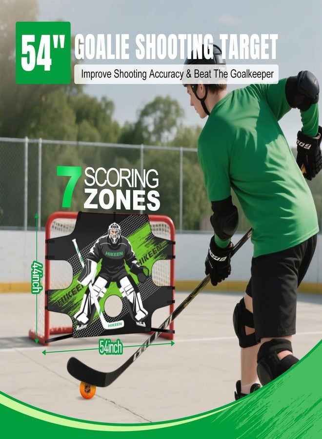 Hikeen Premium Hockey Goalie Shooting Target Tear - Proof Hockey Goal Practice Target with 7 Target Holes - Street Hockey & Ice Hockey Net Goalie Target for Practicing Shooting Accuracy 54IN - Image 2