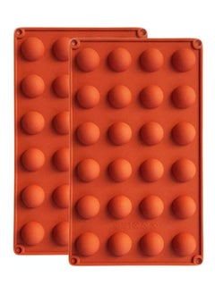 Oasisgalore 2 Set of 24-Cavity Mini Semicircle Silicone Molds for Fondant, Cake Decor, Chocolate, Gummy, Pudding, Ice Cubes  - Image 1