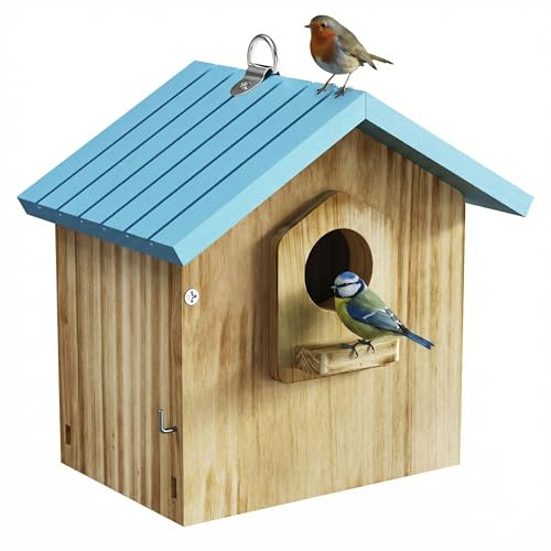 Auslar Bird House for Outside Wooden Birdhouses for Outdoors Bluebird House for Outside Clearance Hanging Bird Houses for Cardinals Finch Wren Swallow for Garden Viewing - Image 1