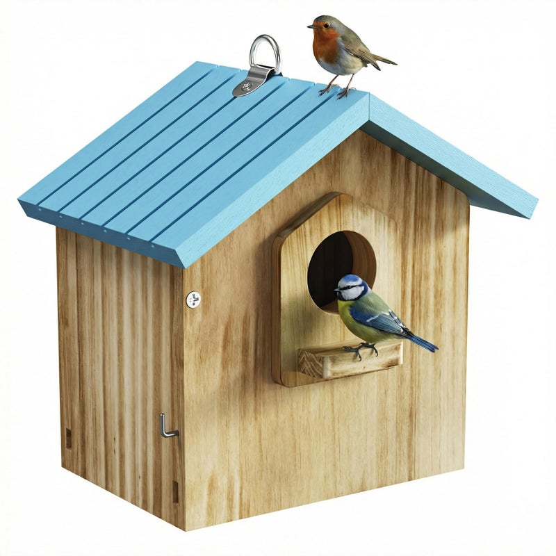 Auslar Bird House for Outside Wooden Birdhouses for Outdoors Bluebird House for Outside Clearance Hanging Bird Houses for Cardinals Finch Wren Swallow for Garden Viewing - Image 2