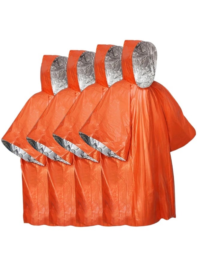 5PCS Outdoor Emergency Insulation Raincoat Poncho, Multifunctional Rainproof Cold Resistant Life Blanket - Image 1