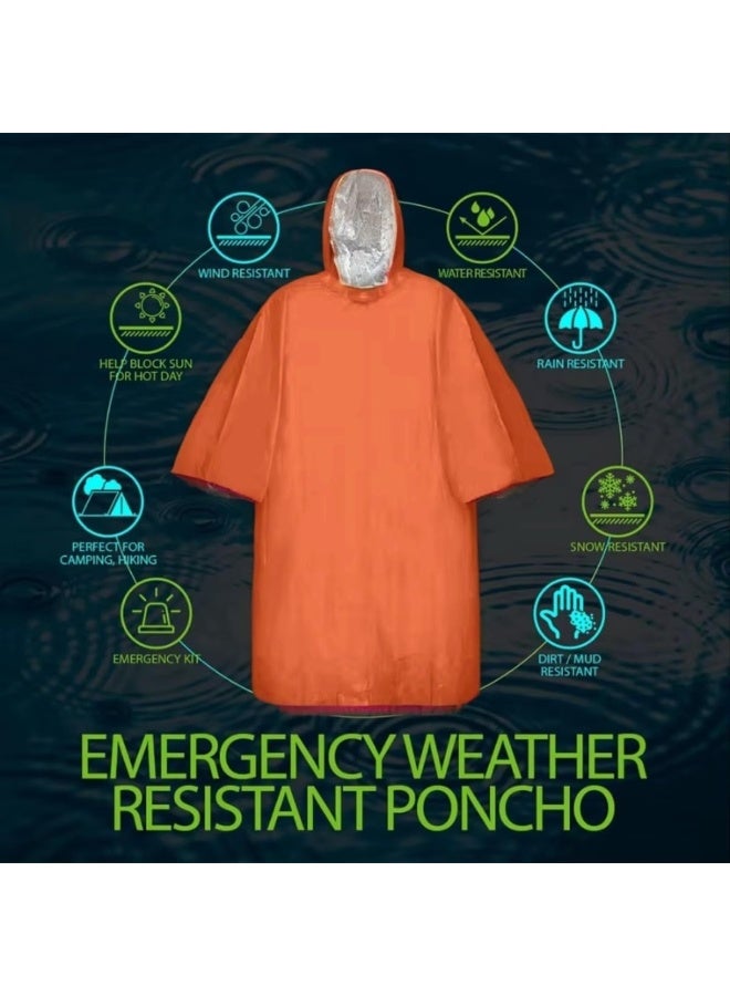 5PCS Outdoor Emergency Insulation Raincoat Poncho, Multifunctional Rainproof Cold Resistant Life Blanket - Image 3