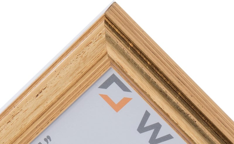 Wall Space 7x5 Gold Picture Frame | Gold 5x7 Photo Frame | 7 x 5 inch | 178x127mm | 17.8x12.7cm | Solid Wood Wooden with Real Glass | Handmade in UK - Image 5