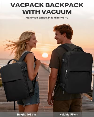 coofay Vacuum Backpack Travel with Pump Airbag Travel Backpack with Vacuum System Mochila de Viaje Compresion al Vacio Easyvacpack Vacpack Backpacks for Traveling Carry on Luggage - Image 3