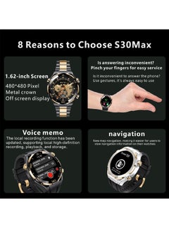 Joshberg 2024 New S30Max Smart Watch 1.62 Inch Wireless Charging Men Waterproof Bluetooth Talk Watch Touch-Screen watch  - Image 2