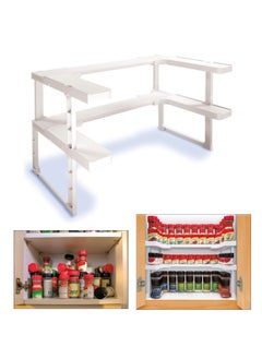 Spice Rack Organizer for Cabinet - Expandable Spice Rack and Stackable Cabinet & Pantry Organizer (1 Set of 2 Shelves) - Pantry Organization - Seasoning and Spice Organizer - pzsku/ZF802D0BFA5E7DBC477DFZ/45/_/1721547586/d33a9245-18fa-4b5d-b433-f1eefcb931d3