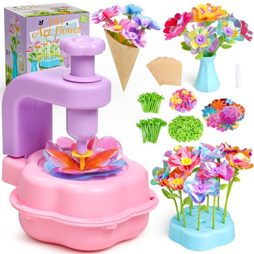 Scvcid Fabric Bouquet Toys Include Extra Accessories Set Arts and Crafts for Kids Ages 312 DIY Flower Craft Kits for Toddler Birthday Gifts for 3 4 5 6 7 8 9 10 Year Old Girls - Image 1