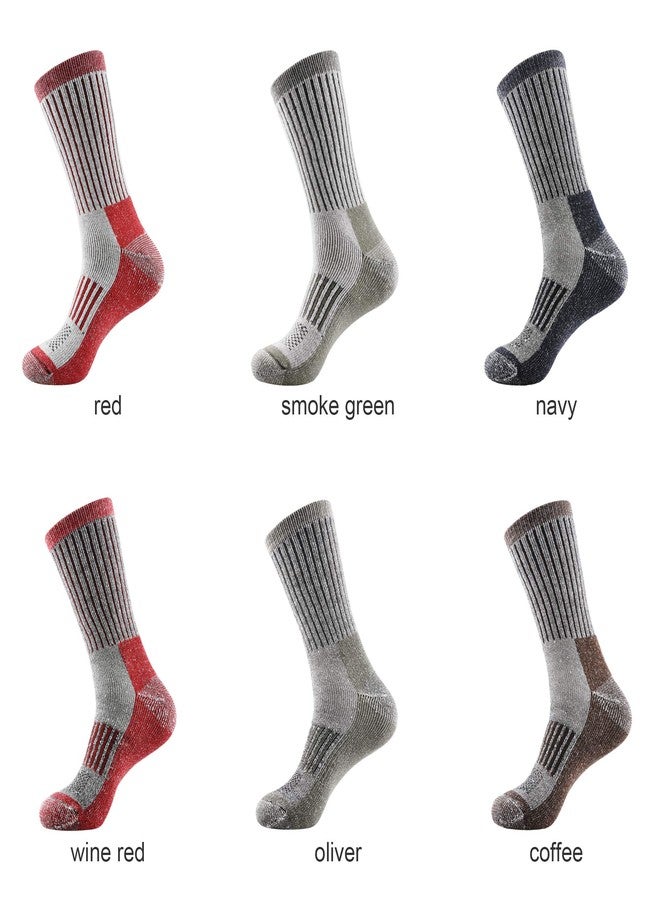 ECOEY Men's Merino Wool Cushioned Hiking Trekking Crew Socks 4 Pairs, Middle Calf Length with Moisture Wicking (Navy, US Shoe Size: Men 9.5-11.5/Women 11-13) - Image 5