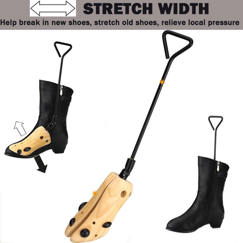 pestor Unisex Pair of Professional Boot Stretcher Widener Shoe Stretcher,Wooden Cowboy Boots Tree for Wide Feet Women Men - Image 3