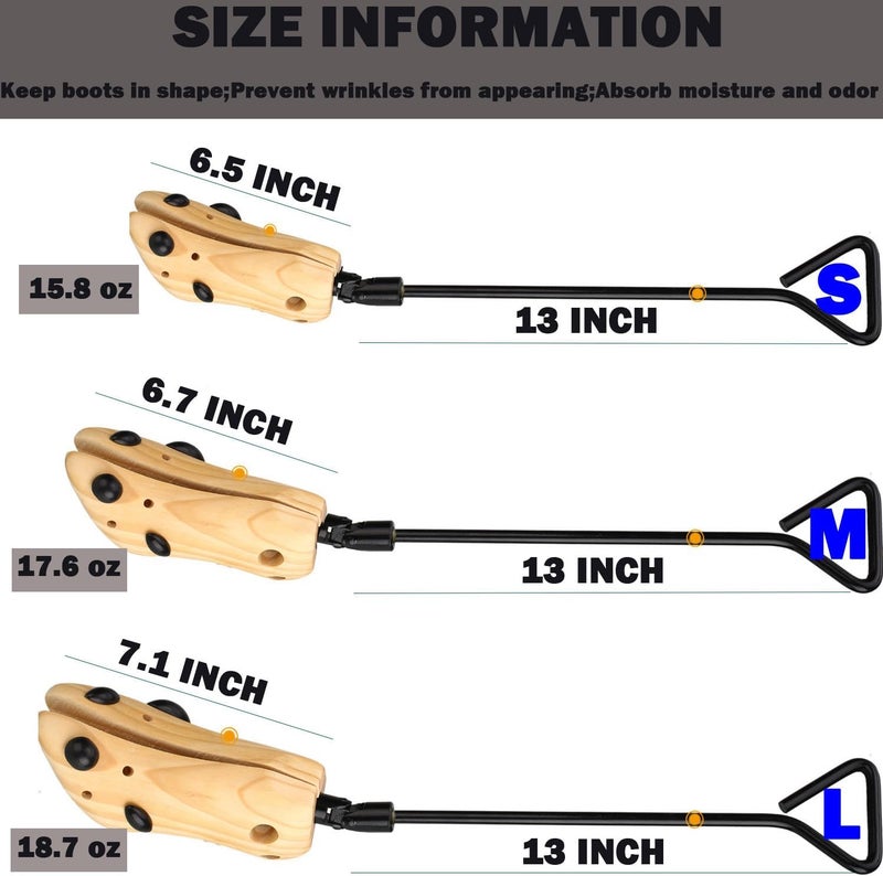 pestor Unisex Pair of Professional Boot Stretcher Widener Shoe Stretcher,Wooden Cowboy Boots Tree for Wide Feet Women Men - Image 2
