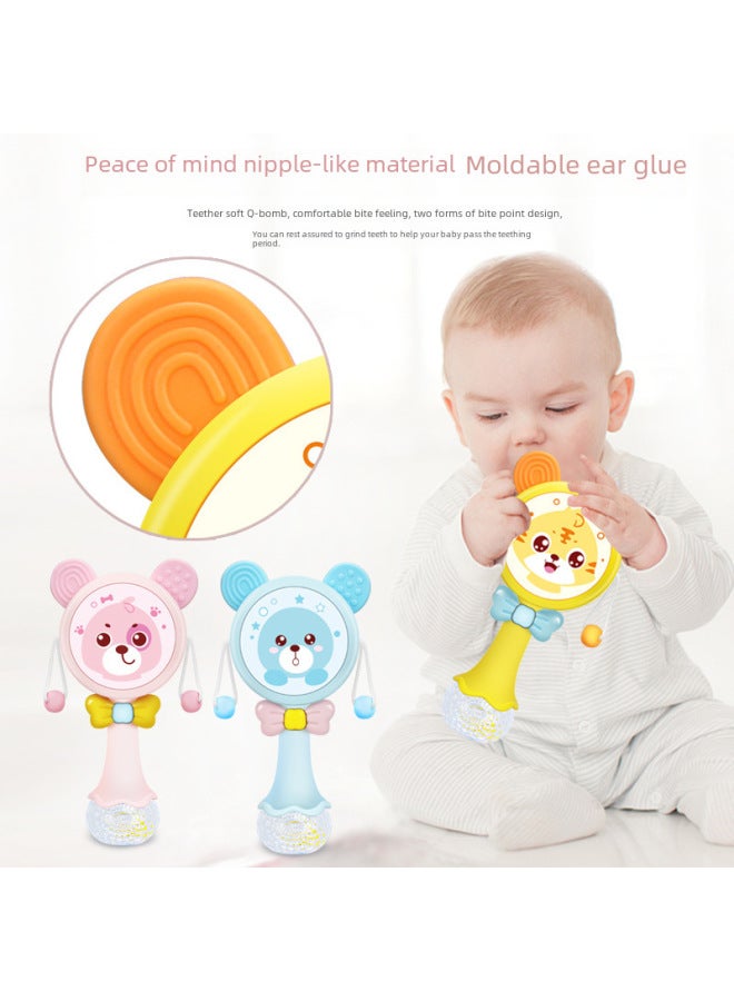 Baby Rattle Newborn Puzzle Baby Music Stick Hand Rattle Toy 3-6 Months Early Education Training 0-1 Years Old-Color:Blue Rattle 】-Specifications:Charging Version - Image 4