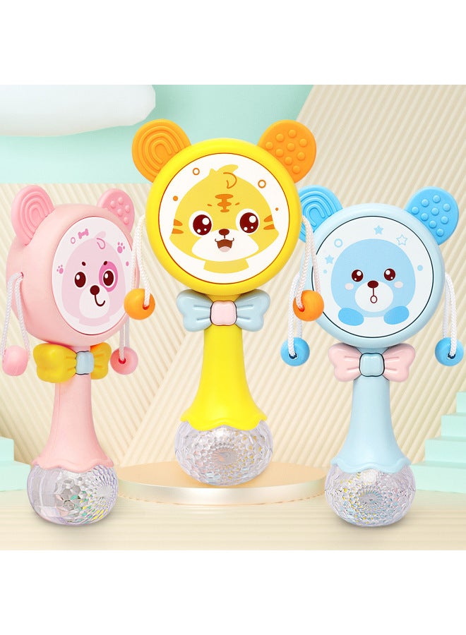 Baby Rattle Newborn Puzzle Baby Music Stick Hand Rattle Toy 3-6 Months Early Education Training 0-1 Years Old-Color:Blue Rattle 】-Specifications:Charging Version - Image 2