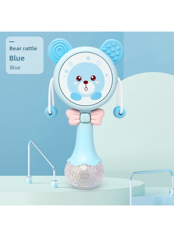 Baby Rattle Newborn Puzzle Baby Music Stick Hand Rattle Toy 3-6 Months Early Education Training 0-1 Years Old-Color:Blue Rattle 】-Specifications:Charging Version - Image 1