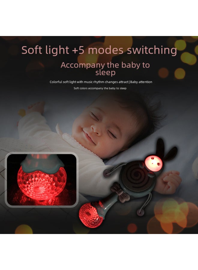 Baby Rattle Newborn Puzzle Baby Music Stick Hand Rattle Toy 3-6 Months Early Education Training 0-1 Years Old-Color:Blue Rattle 】-Specifications:Charging Version - Image 5