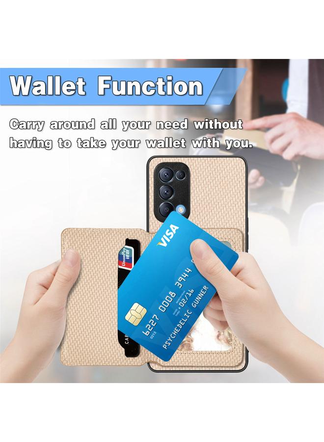 S-TOP Case For OPPO Reno5 5G Carbon Fiber Magnetic Card Bag Phone Case - Image 5