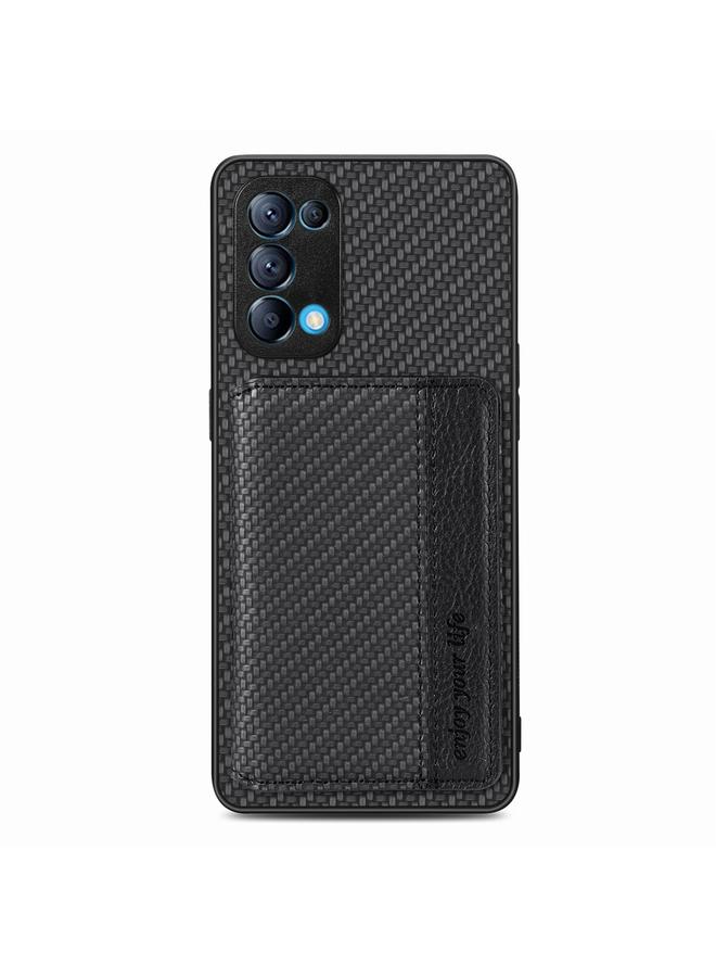 S-TOP Case For OPPO Reno5 5G Carbon Fiber Magnetic Card Bag Phone Case - Image 2