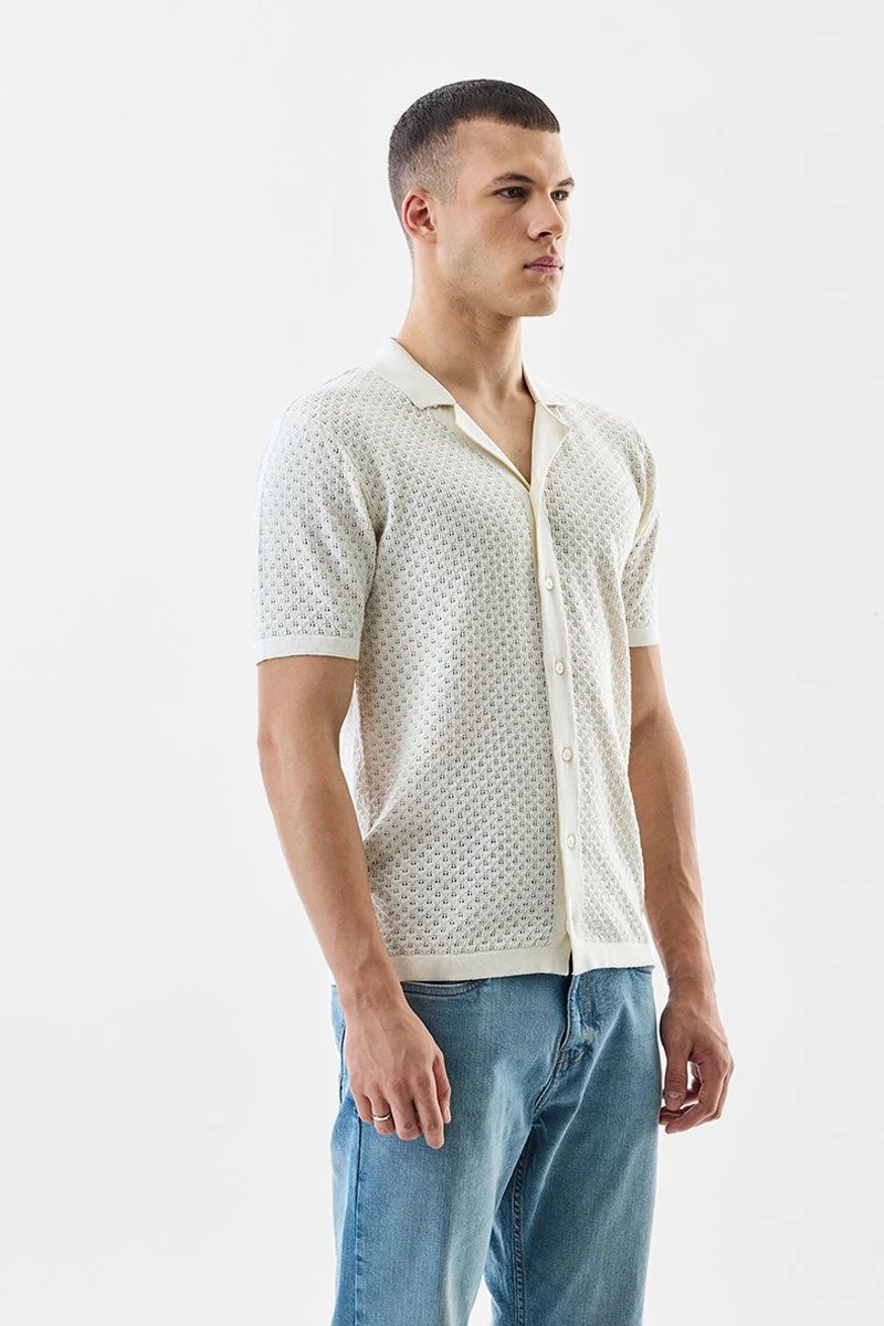 سنيتش قميص قطن % بتصميم كروشيه وقصة عادية