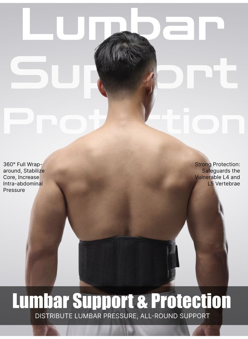 ZONIX Lumbar Support Belt with 360° Full-Wrap Design, 5 Support Pads ,Dual Pressurization ,26° Physiological Curve Correction ,The All-in-One Choice for Squats, Deadlifts, Daily Lumbar Care, and Rehabilitation Protection - Image 1