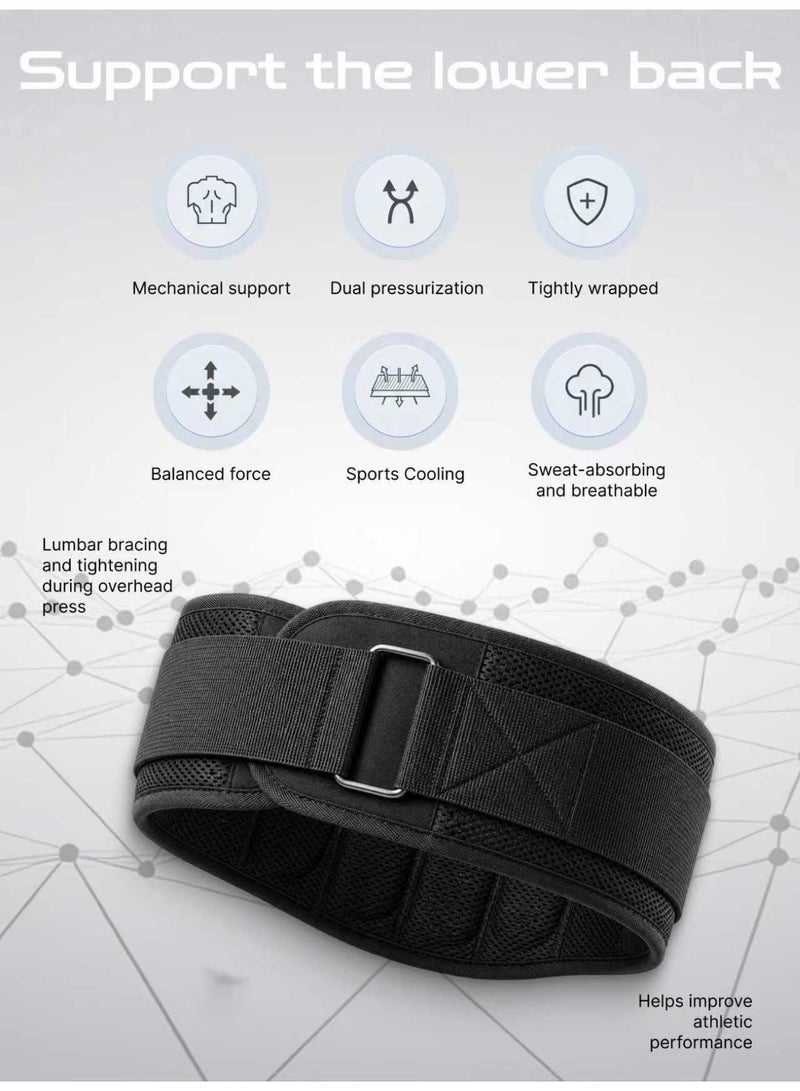 ZONIX Weight Lifting Belt, 360° Full-Wrap Design with 5 Support Pads & Dual Pressurization, Ideal for Deadlifts, Squats, Weight Training, Daily Lifting, Daily Lumbar Care, and Rehabilitation Protection - Image 2