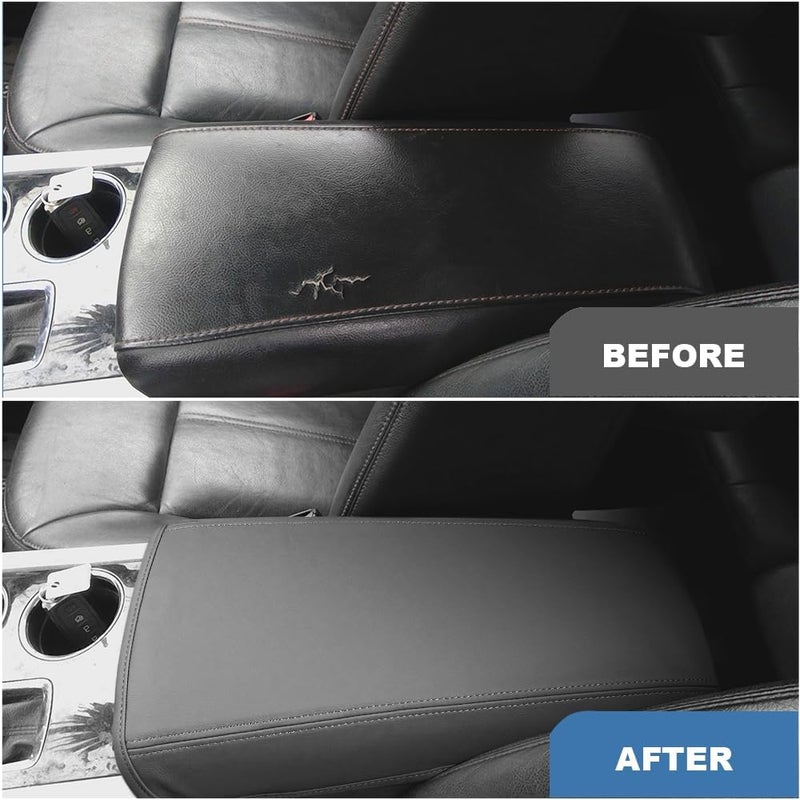 DEYTOP Center Console Cover for Ford Edge 2011-2014 Accessories Armrest Cover for 2013 Ford Edge Accessories Anti-Scratch Leather Armrest Pad Protector (Gray) - Image 2