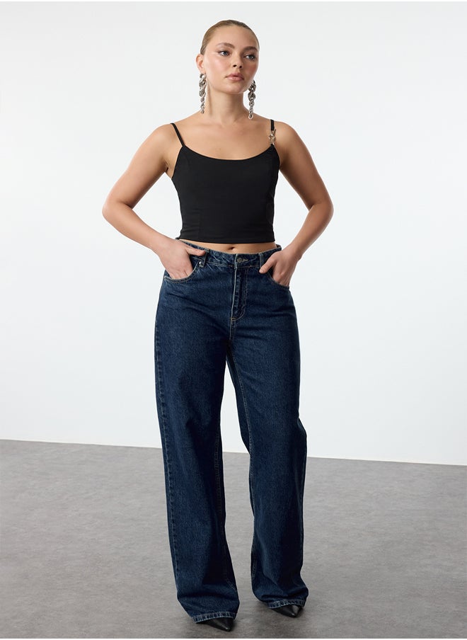 trendyol Black Crop Accessory Detailed Woven Bustier TPRAW25BS0010  - Image 2