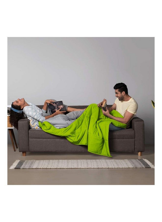 Sleepyhead Sleepyhead 220 GSM Microfiber Reversible Comforter (Lemon Green & Ash Grey, 90"X60"; Single Size).. - Image 4