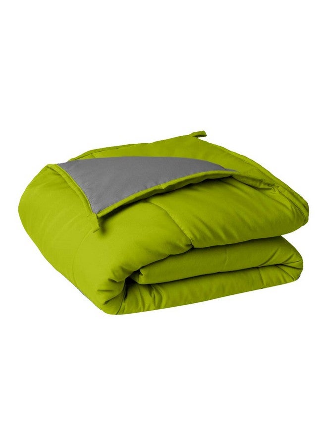 Sleepyhead Sleepyhead 220 GSM Microfiber Reversible Comforter (Lemon Green & Ash Grey, 90"X60"; Single Size).. - Image 2