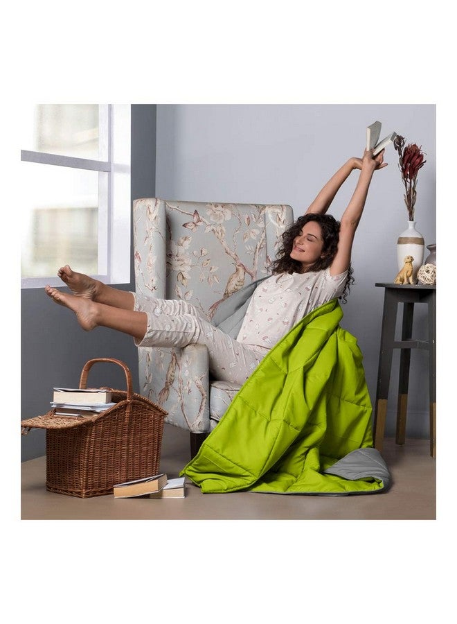 Sleepyhead Sleepyhead 220 GSM Microfiber Reversible Comforter (Lemon Green & Ash Grey, 90"X60"; Single Size).. - Image 3