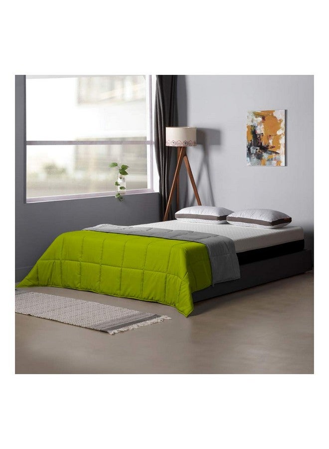 Sleepyhead Sleepyhead 220 GSM Microfiber Reversible Comforter (Lemon Green & Ash Grey, 90"X60"; Single Size).. - Image 1