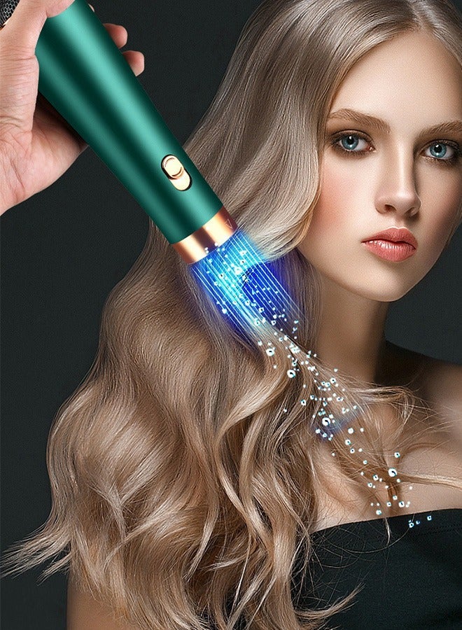 صالون مجفف الشعر المهنية لوائح المملكة المتحدة ، 750 واط هادئ أيوني سريع جاف خفيف الوزن بارد ساخن 3 سرعة ، مرفقات فوهة حماية من التسخين الزائد طلاء الأشعة فوق البنفسجية للسفر تصميم هدية جاهزة (خضراء) - Image 5