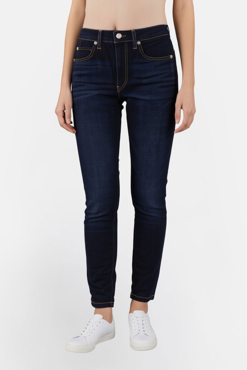 Levi's جينز نسائي ضيق مغسول قابل للتمدد، أزرق - Image 1