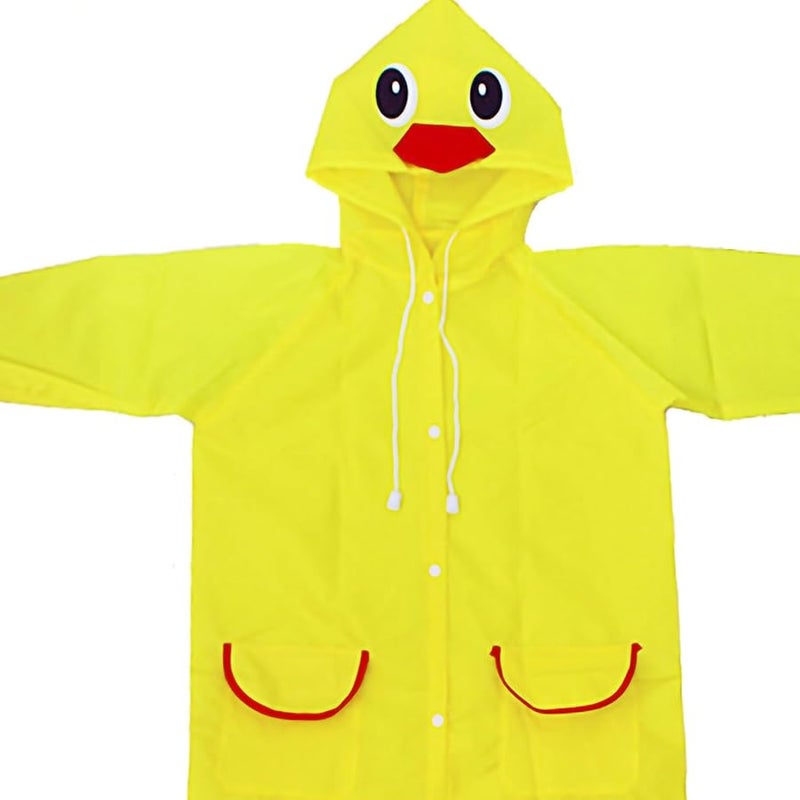 معطف المطر الأصفر للأطفال بتصميم كرتوني حيواني خفيف الوزن مع طوق قابل للتعديل للأنشطة الخارجية - Image 5
