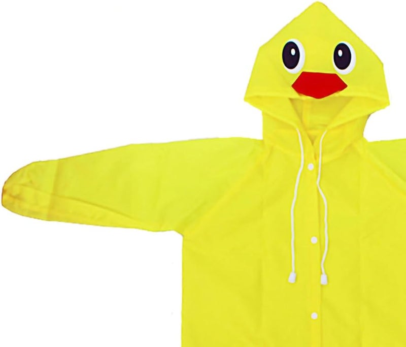 معطف المطر الأصفر للأطفال بتصميم كرتوني حيواني خفيف الوزن مع طوق قابل للتعديل للأنشطة الخارجية - Image 3