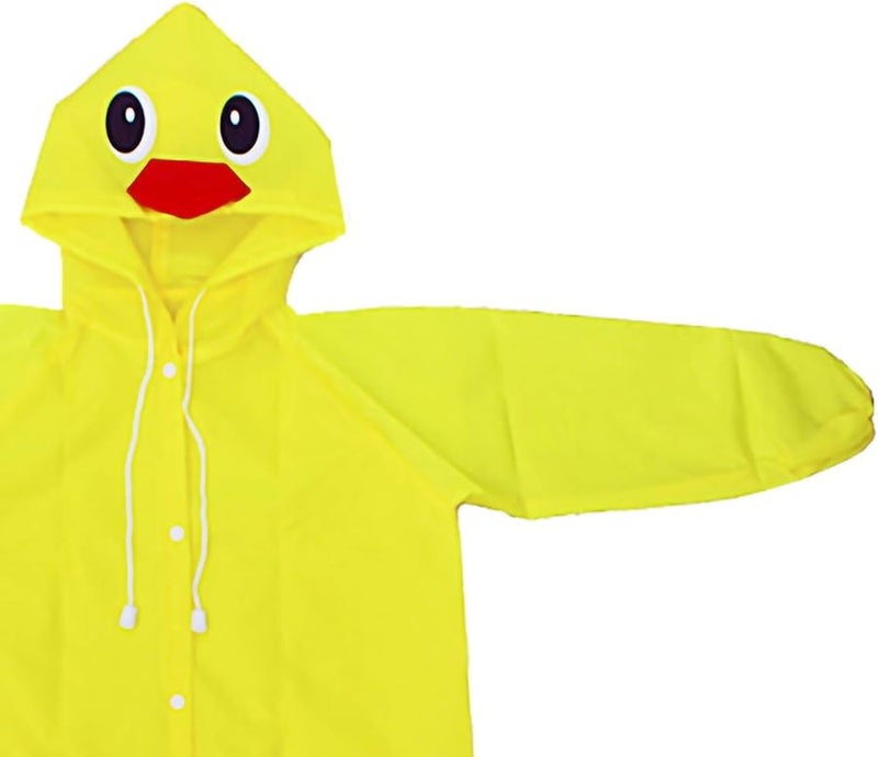 معطف المطر الأصفر للأطفال بتصميم كرتوني حيواني خفيف الوزن مع طوق قابل للتعديل للأنشطة الخارجية - Image 4