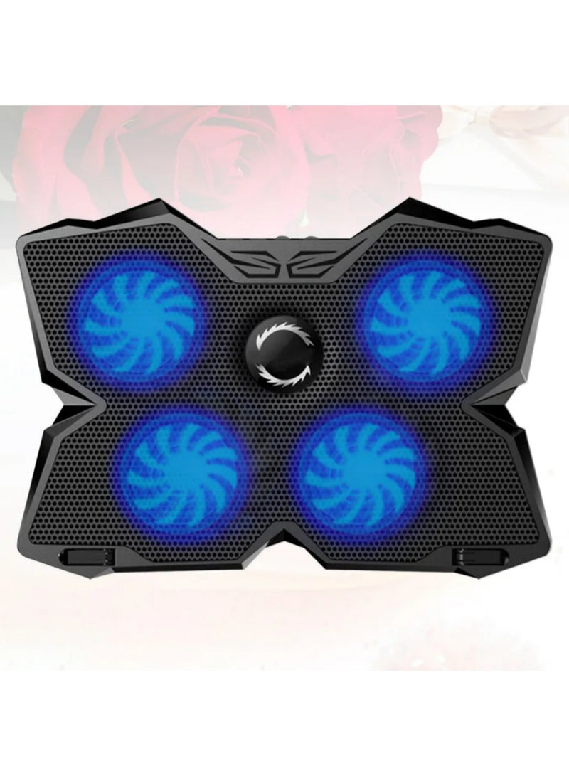 1PCS Laptop Cooler Cooling Pad Notebook Fan Stand Cooler Usb Laptop Cooling Stand with 4 Fan and 2 USB Ports for 14-17inch Laptop - Image 1
