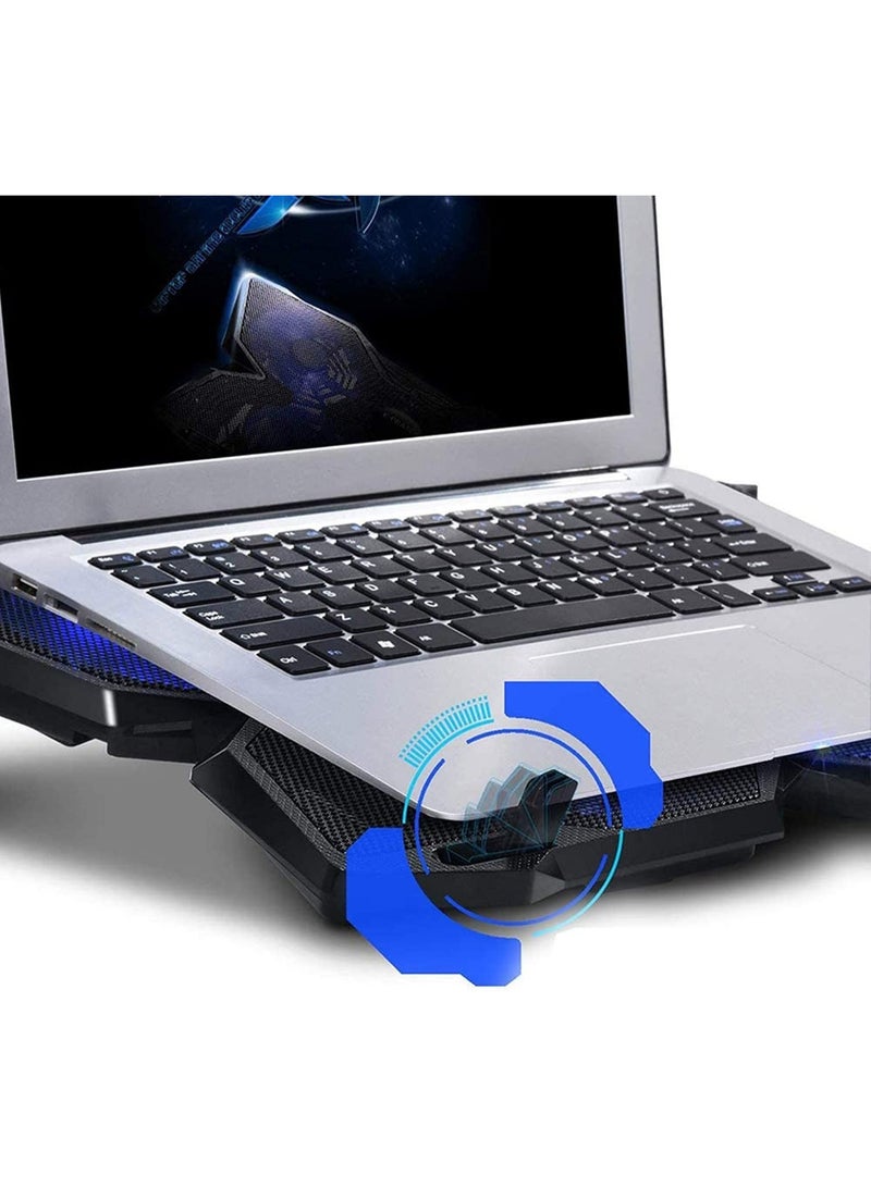 1PCS Laptop Cooler Cooling Pad Notebook Fan Stand Cooler Usb Laptop Cooling Stand with 4 Fan and 2 USB Ports for 14-17inch Laptop - Image 4