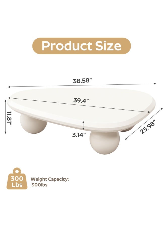 Generic Cloud Coffee Table Modern Irregular Coffee Table with 3 Round Legs Unique End Table for Apartment, Living Room - Image 2