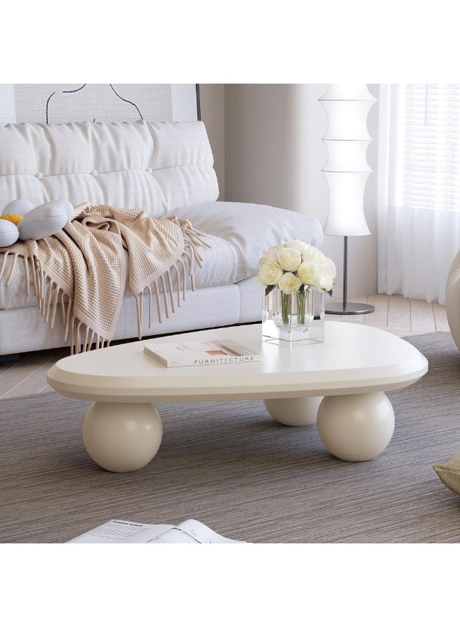 Generic Cloud Coffee Table Modern Irregular Coffee Table with 3 Round Legs Unique End Table for Apartment, Living Room - Image 1