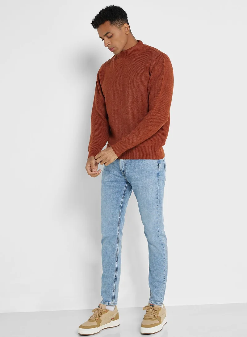 Robert Wood  Space Knit High Neck Sweater for Men | Best Price UAE