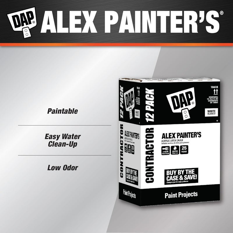 Dap Alex Painter's Acrylic Latex Caulk, White, 10.1 fl oz, 18670 - Image 2