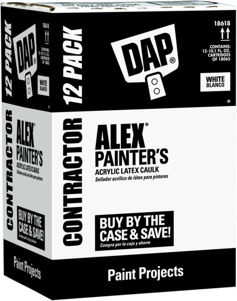 Dap Alex Painter's Acrylic Latex Caulk, White, 10.1 fl oz, 18670 - Image 1