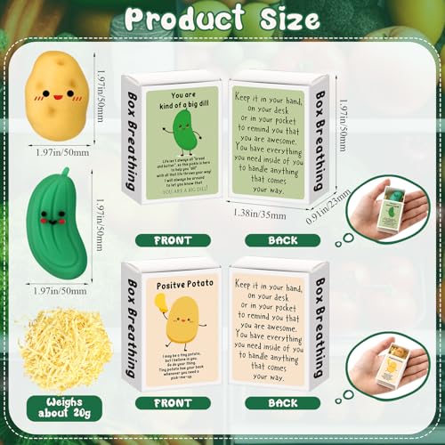 Sinload 50 Sets Emotional Positive Potato Pickle Erasers Desk Pets Office Gifts for Teacher Nurse Coworkers with Box Raffia Pocket Hug Appreciation Gift for Team Staff Employee Friend - Image 2