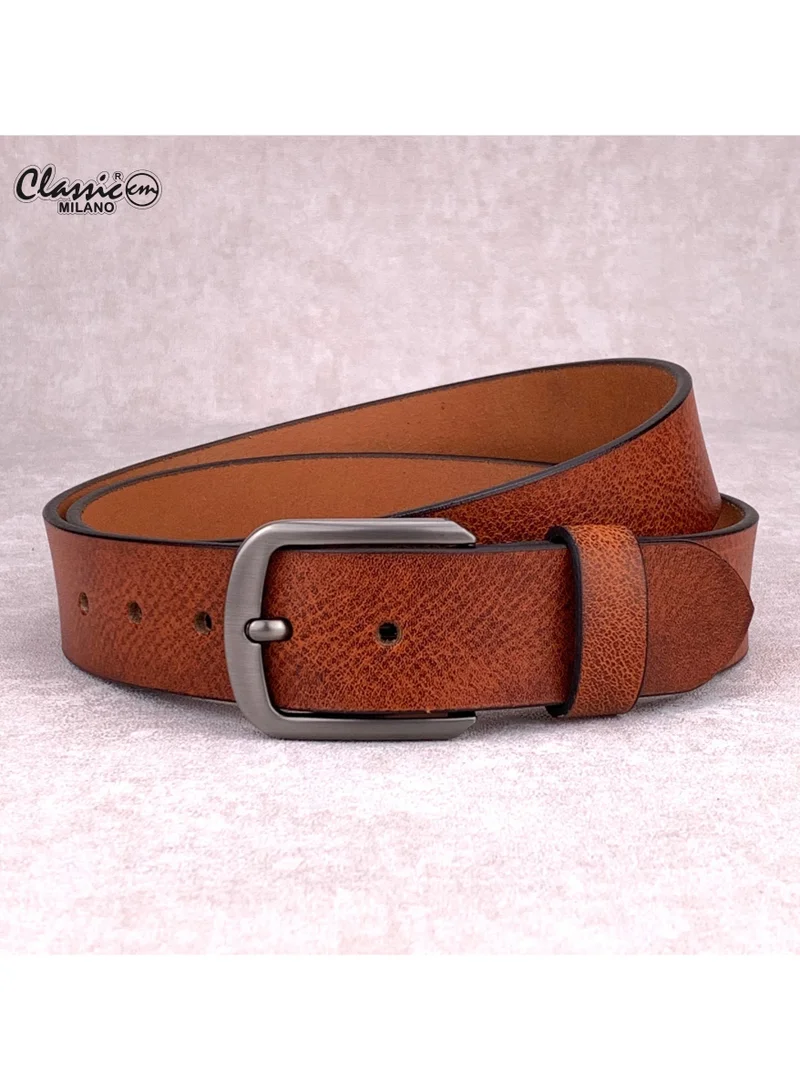 Classic Milano Classic Milano Genuine Leather Belt for Men - Semi-Casual & Party Wear Belt for Jeans, Casual Outfits, and Gifts - Black, Brown & Tan Men’s Belt