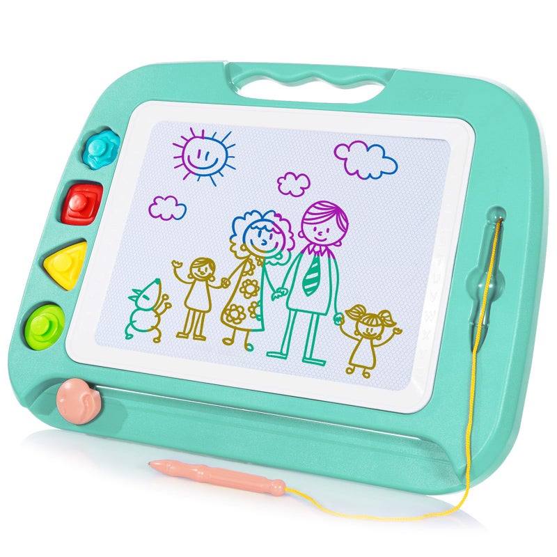 SGILE Toddler Toys for Kids Large Magnetic Drawing Board for Birthday Gift Toys for 1 2 3 4 Year Old Girls Boys Etch Sketch Pad with 4 Stamps Learning and Educational 16 13 in Green - Image 2