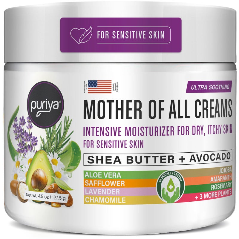 Puriya Intensive Moisturizer with Honey, Shea Butter, Hydrating, Soothing for Dry, Irritated, Sensitive Skin, Daily Multi Purpose Cream for Hands, Body, Long Lasting, Plant Based Mother of All Creams - Image 1